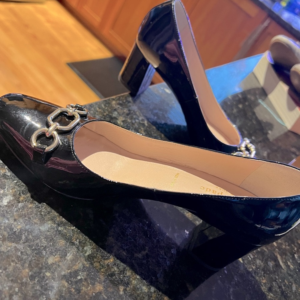 Kate Spade patent leather healed loafers